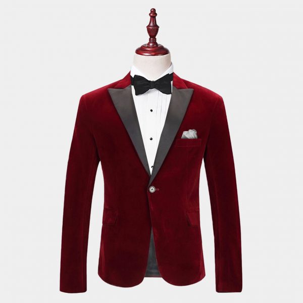 Burgundy Velvet Tuxedo Jacket - Dinner Jacket - Gentleman's Guru