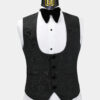 Mens-Black-Damask-Tuxedo-Vest-Wedding-Waistcoat-from-Gentlemansguru.com