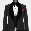 Mens-Black-Damask-Tuxedo-Wedding-Prom-Suit-Groom-Jacket-from-Gentlemansguru.com