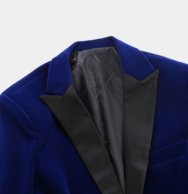 Royal Blue Velvet Suit - Mens Wedding Formal Suit