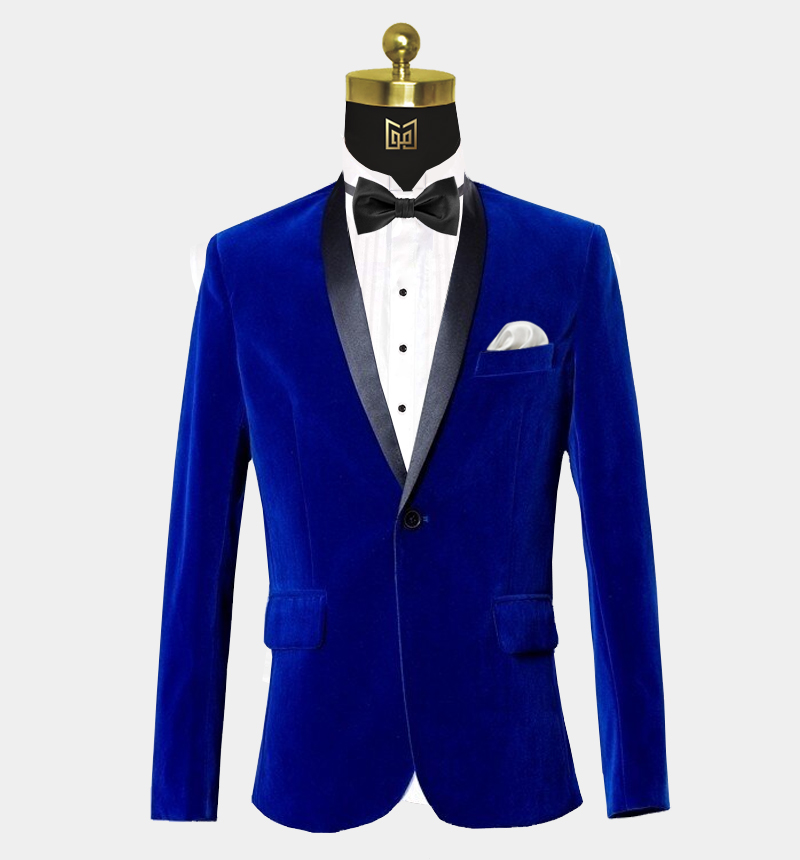 Royal Blue Velvet Tuxedo Jacket (FREE shipping)