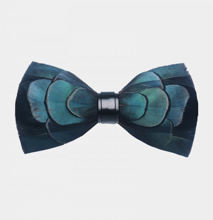 Green Duck Feather Bow Tie - Gentleman's Guru