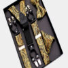 Gold Paisley Bow Tie & Suspenders Set