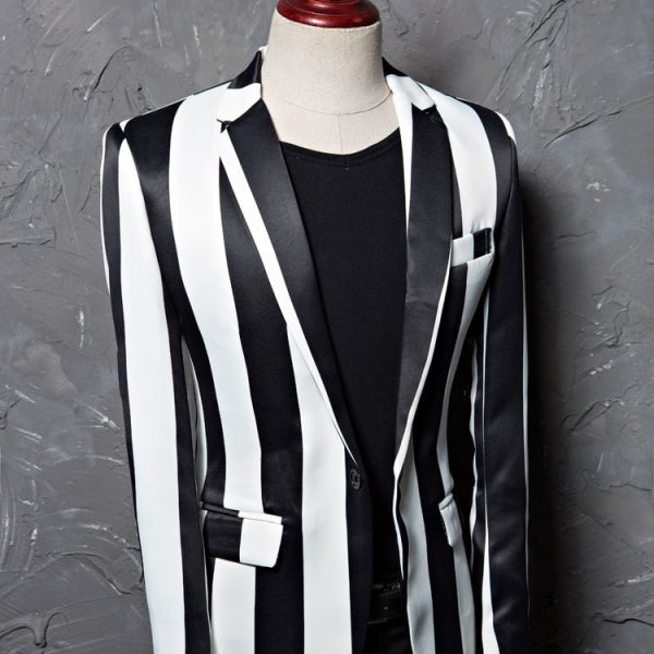 Black and White Striped Blazer - Free Shipping - Gentleman's Guru