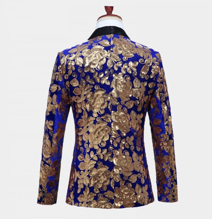 Blue And Gold Tuxedo Jacket - FREE Shipping - Gentleman's Guru