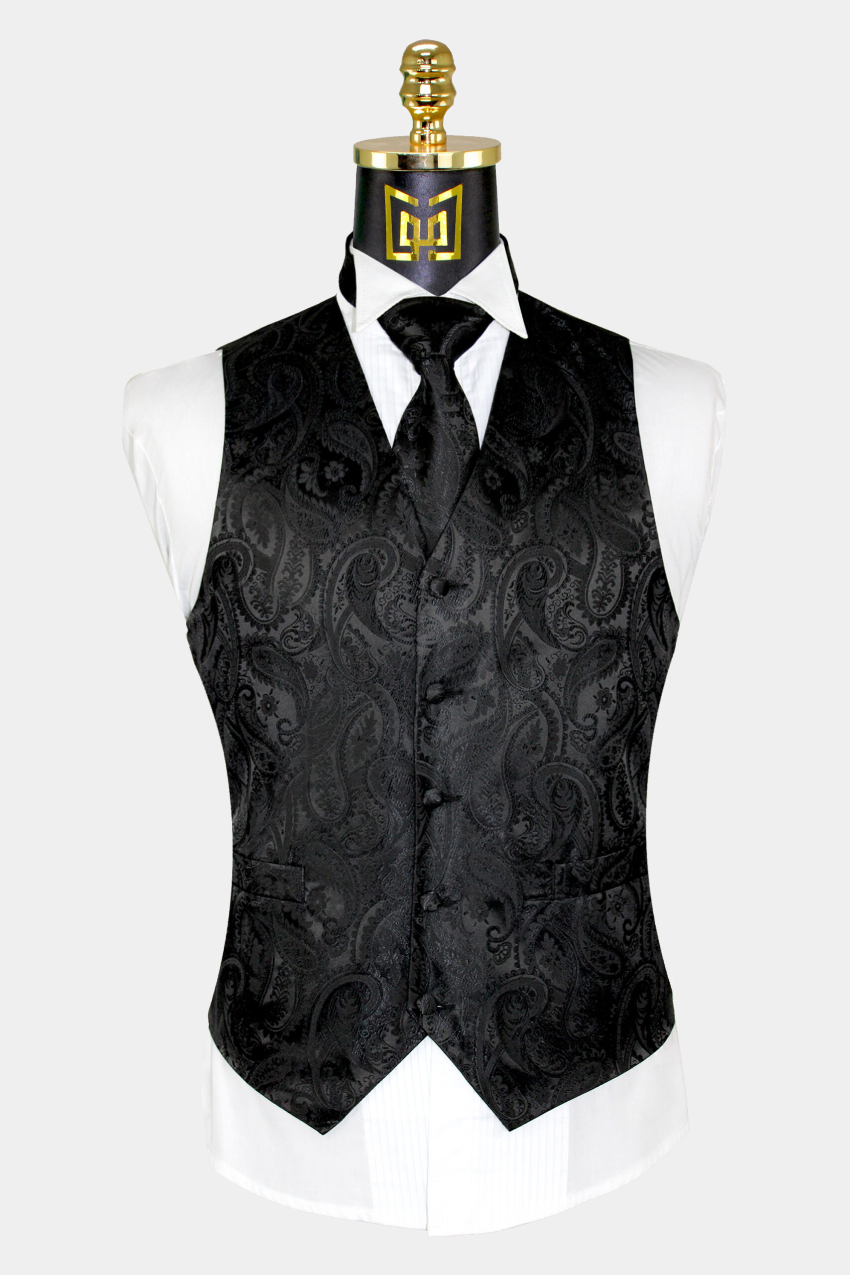 Black Paisley Vest and Tie Set Gentleman s Guru