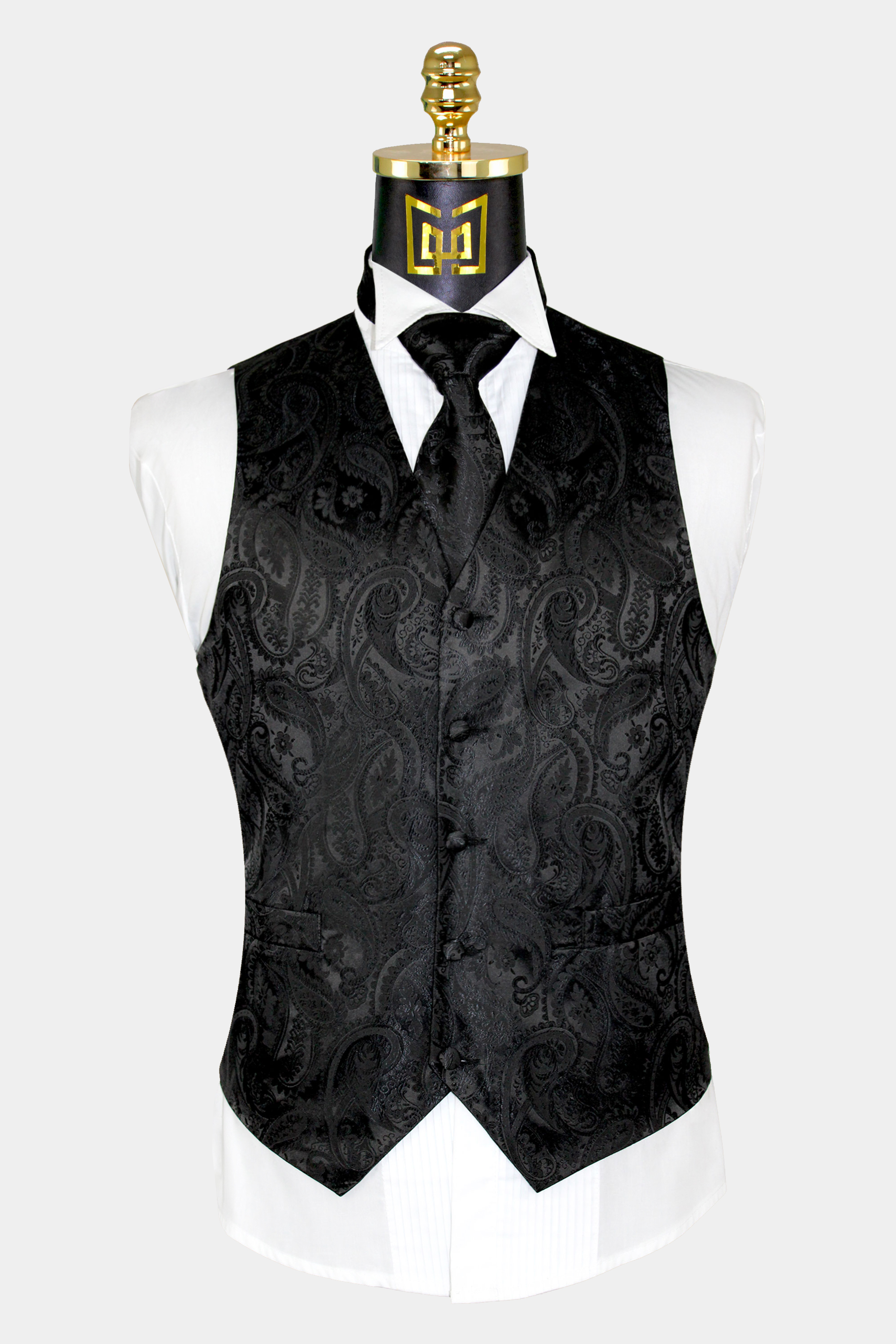 Mens-Black-Paisley-Vest-and-Tie-Set-Wedding-Groom-Tuxedo-Vest-from-Gentlemansguru.com_