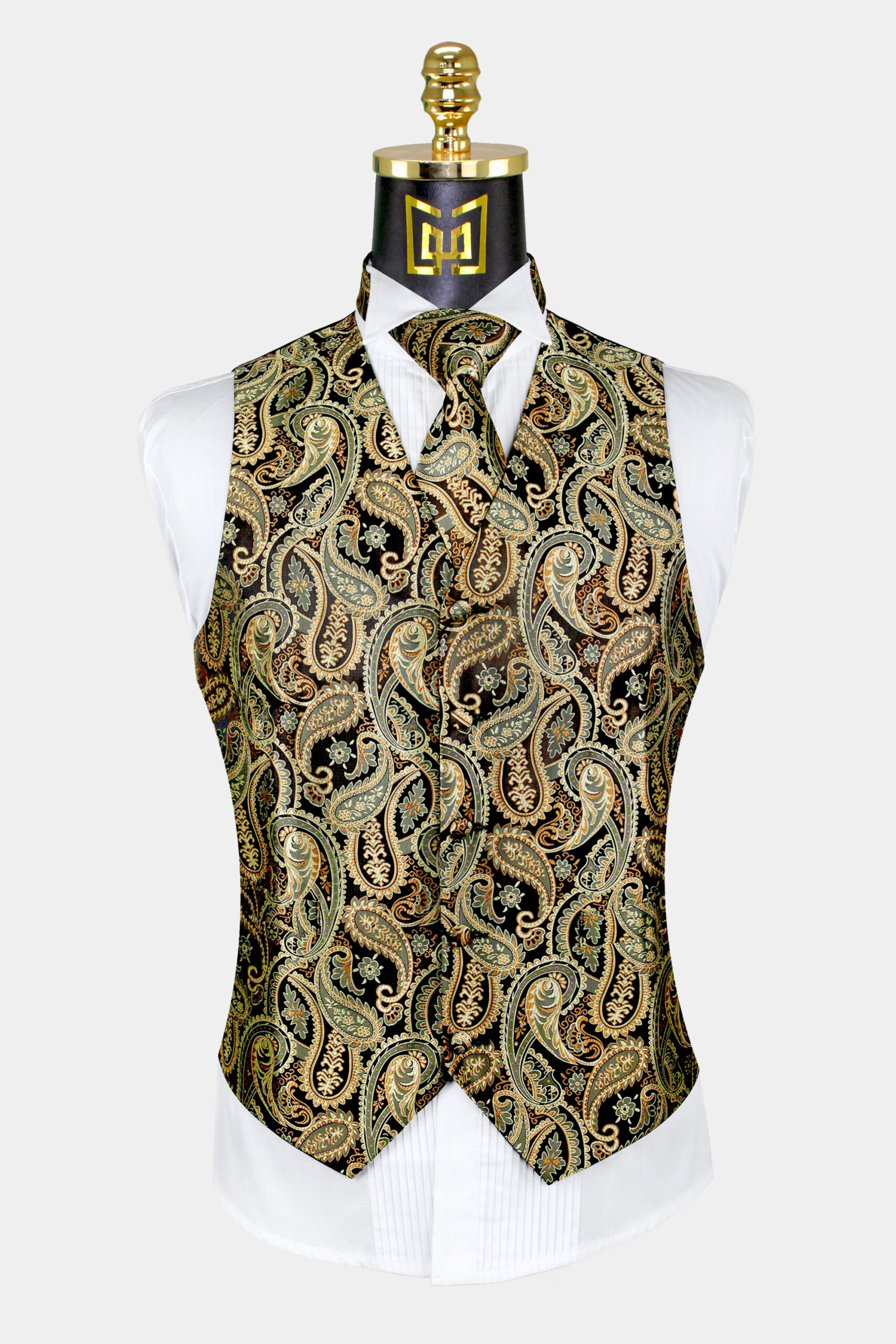 Gold Paisley Vest and Tie Set Gentleman s Guru