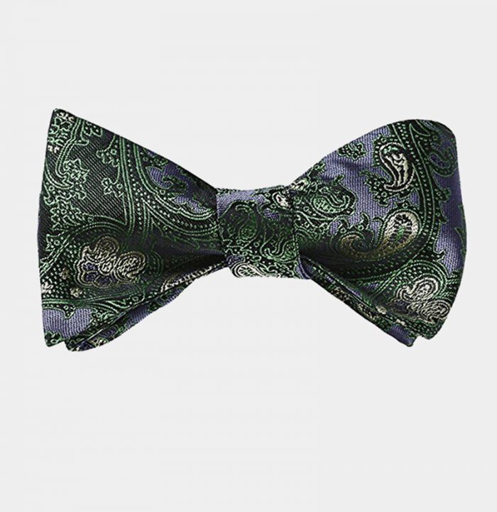 Green Paisley Bow Tie & Pocket Square - Gentleman's Guru