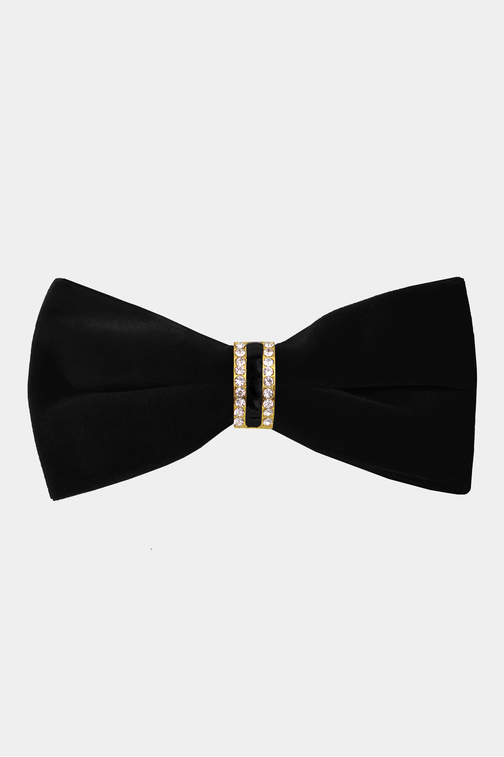 Black and Gold Mens Bow Tie for Men Wedding Bow Tie Set 