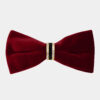 Crystal Burgundy Velvet Bow Tie