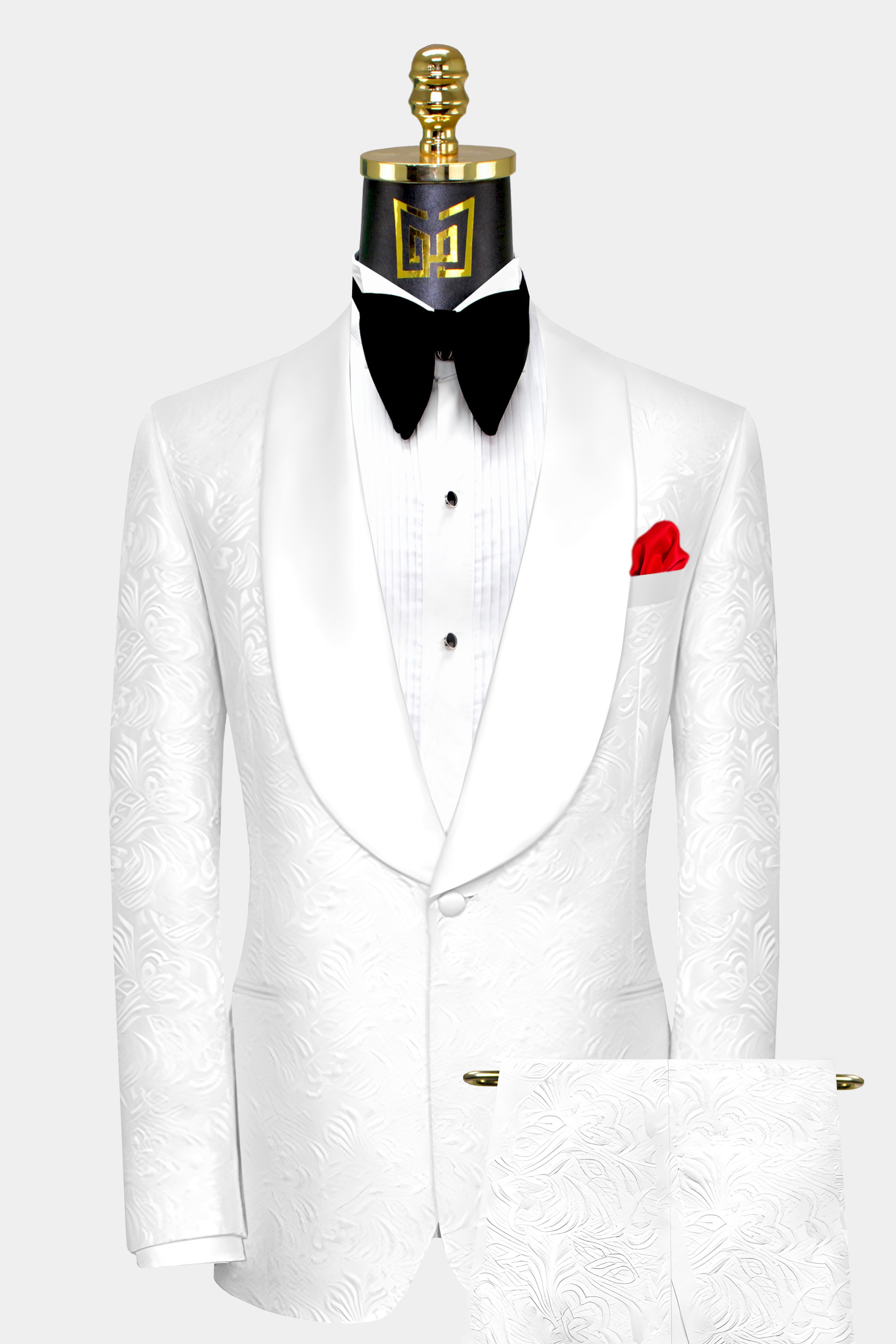 White Mens Wedding Suits Groom Tuxedos Vintage Two Pieces Slim Fit