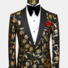 Black & Gold Tulip Tuxedo Jacket