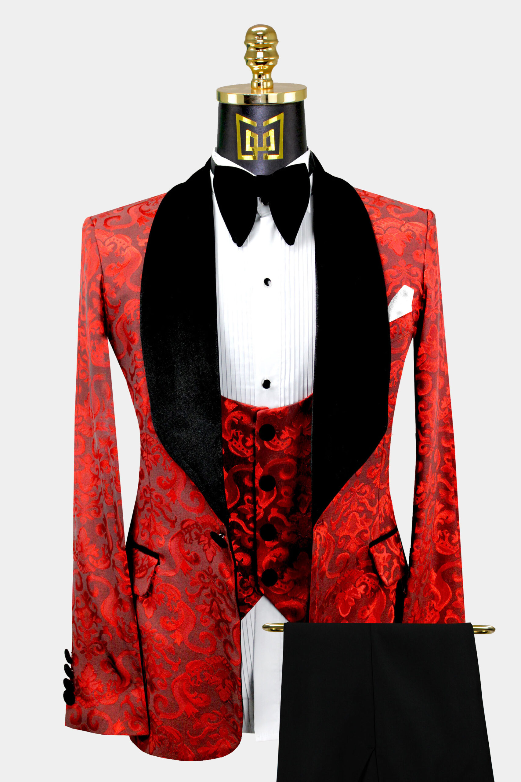 Red and Black Tuxedo 3 Piece Gentleman s Guru