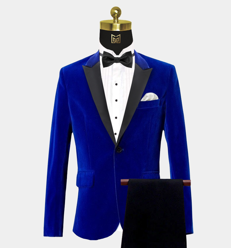 2 Piece - Royal Blue Velvet Tuxedo Suit | Gentleman's Guru