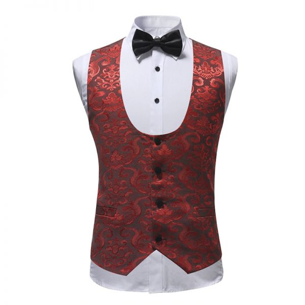 Men's Red And Black Tuxedo Suit - Gentleman's Guru™