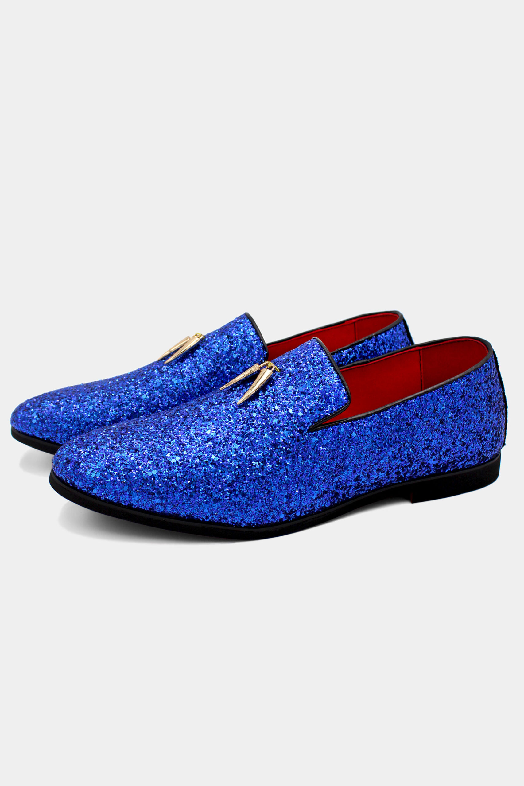 Men s Blue Glitter Loafers Gentleman s Guru