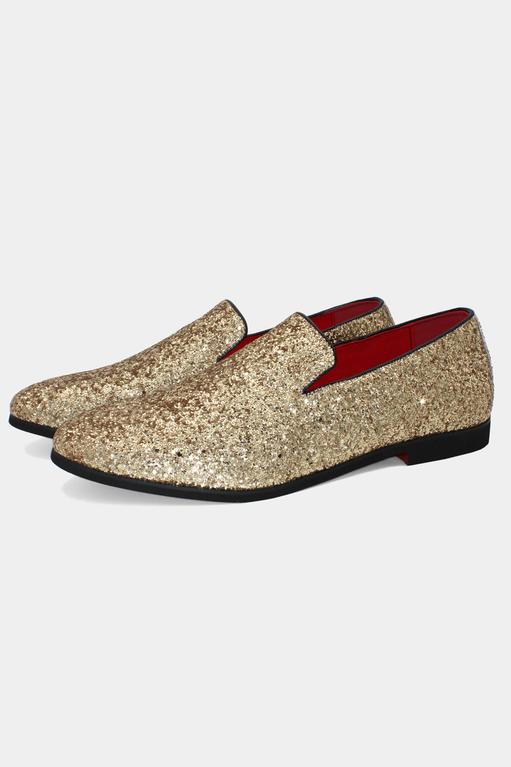 Men s Gold Glitter Shoes Loafers Gentleman s Guru