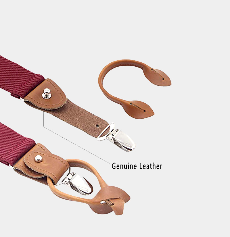 Burgundy Button End Suspenders | Gentleman's Guru
