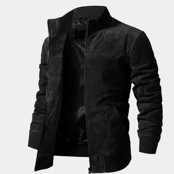 Mens Black Suede Jacket Genuine Leather Gentlemans Guru