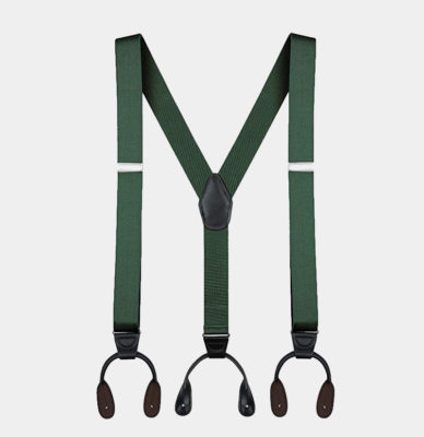 Hunter Green Button Suspenders | Gentleman's Guru