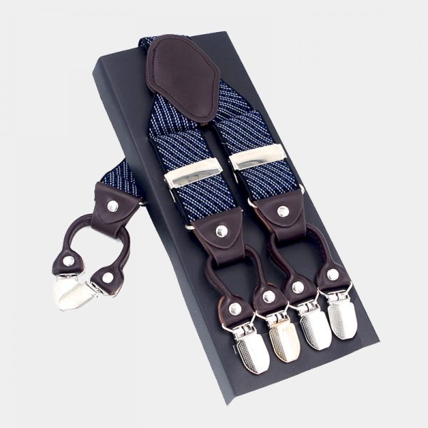 Classic Navy Blue Suspenders - FREE Shipping - Gentleman's Guru