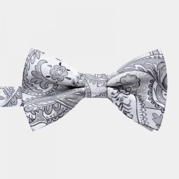White Floral Bow Tie And Suspenders Set - Gentleman's Guru
