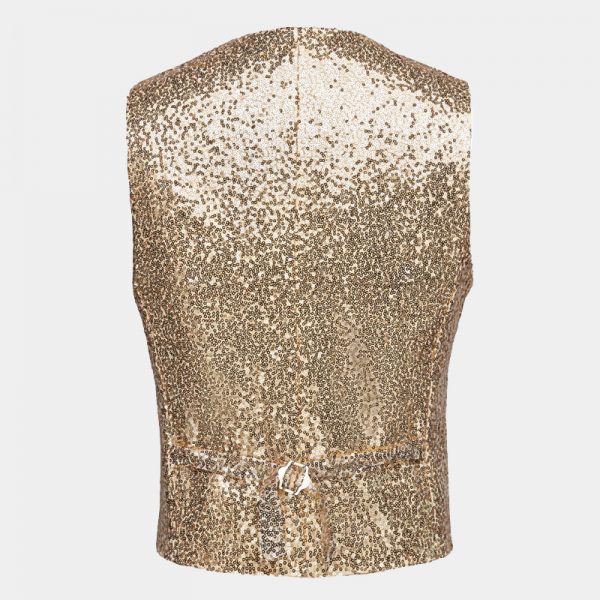 Men's Gold Sequin Vest - FREE Shipping - Gentleman's Guru