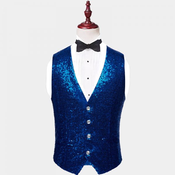 Double Breasted Blue Paisley Vest - Waistcoat - Gentleman's Guru