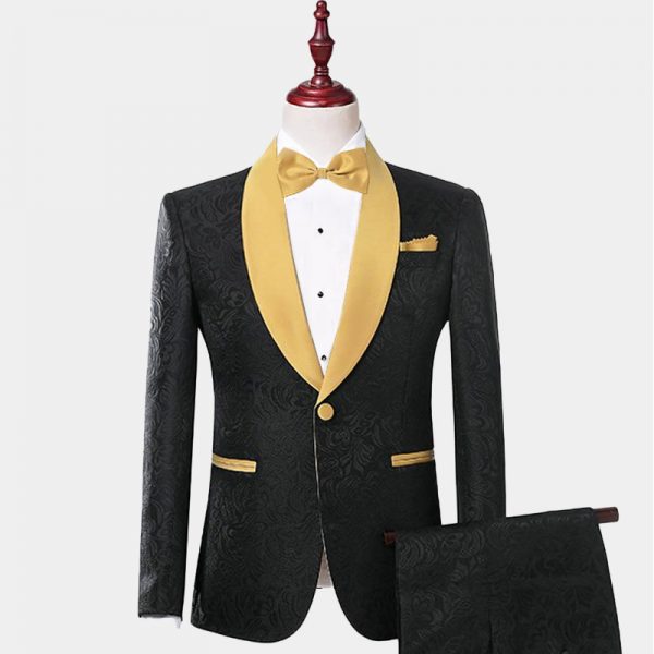 Black And Gold Tuxedo Jacket + FREE Shipping | Gentleman's Guru™