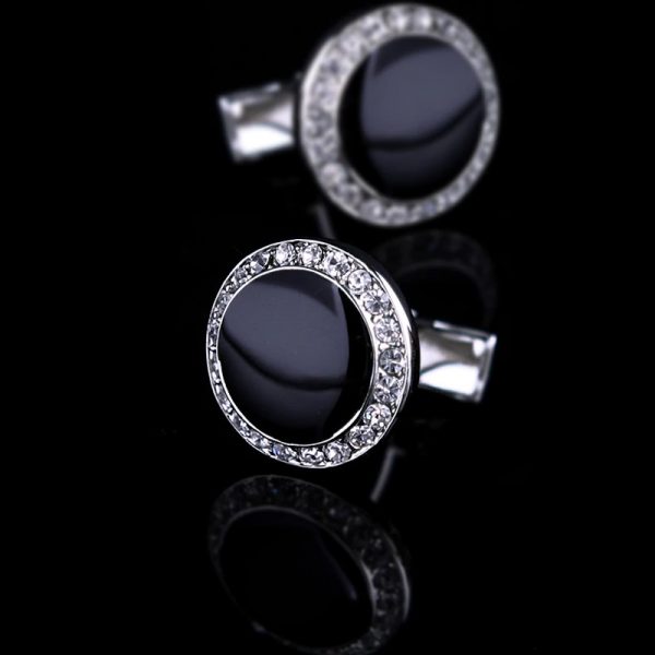 Crystal Black Tuxedo Cufflinks - Gentleman's Guru