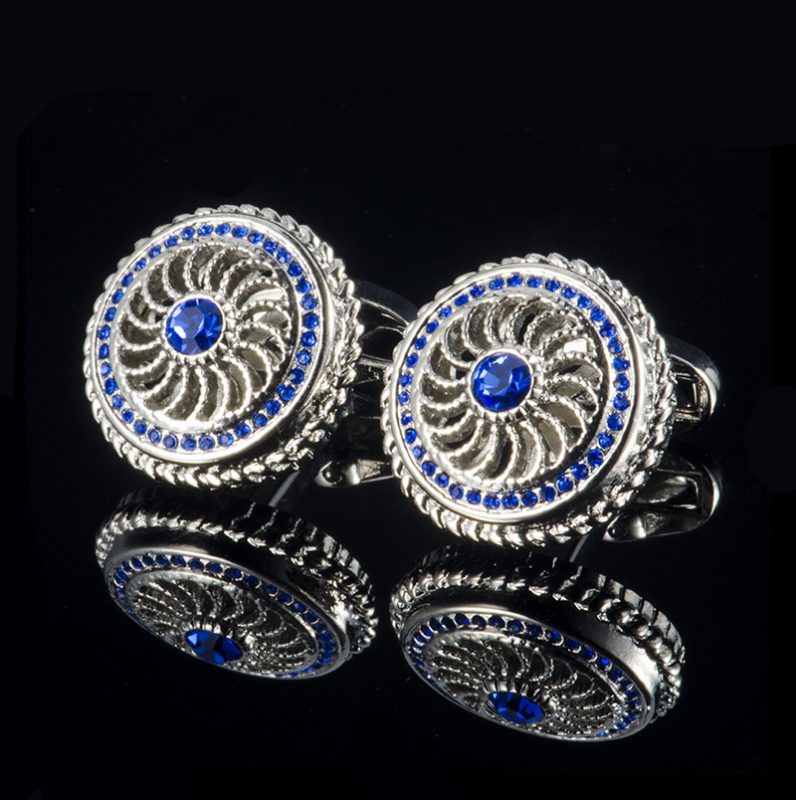 Silver and Royal Blue Cufflinks | Gentleman's Guru