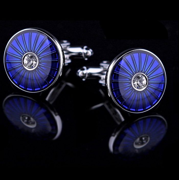 Royal Blue Round Cufflinks Mens Wedding Tuxedo from Gentlemansguru.com