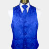 Royal Blue Paisley Vest & Tie Set - 3 Piece