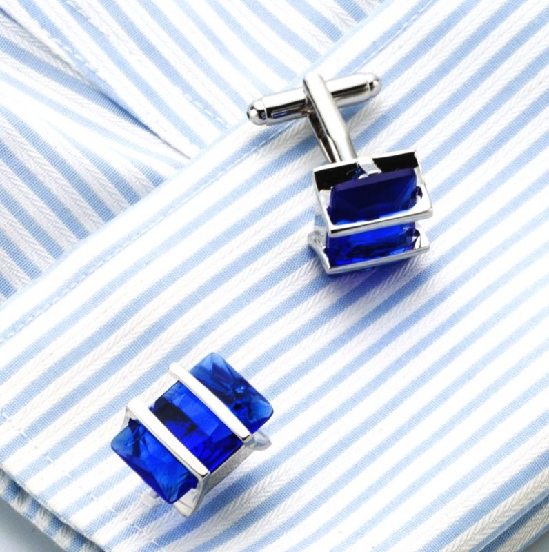 Blue Sapphire Crystal Cufflinks | Gentleman's Guru