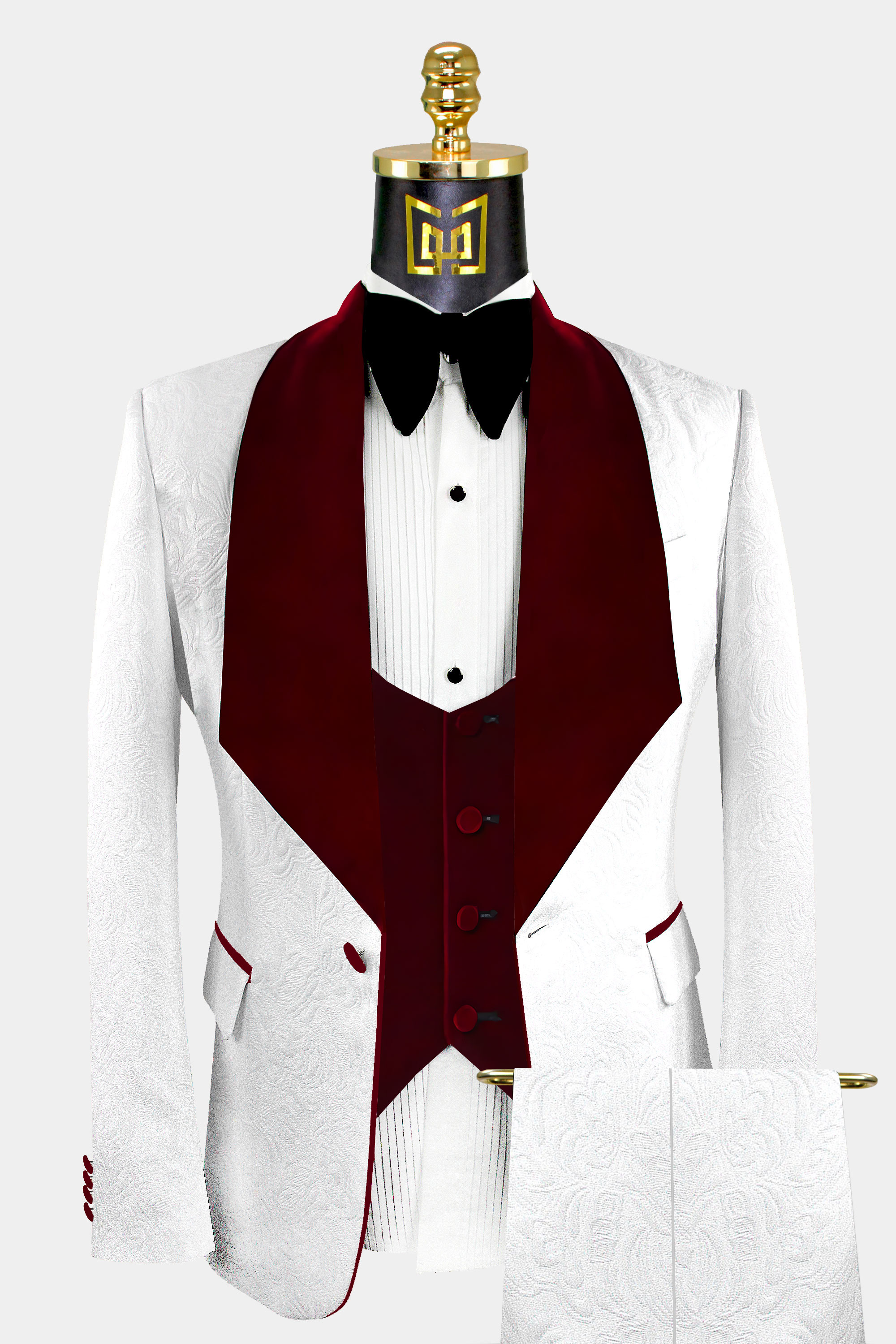 Burgundy Men Suit Notch Lapel Groom Tuxedo Formal Wedding Party Prom Suit  Custom