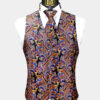 Colorful Paisley Vest & Tie Set - 3 Piece