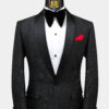 Mens-Black-Paisley-Tuxedo-Jacket-Wedding-Groom-Prom-Blazer-from-Gentlemansguru.com