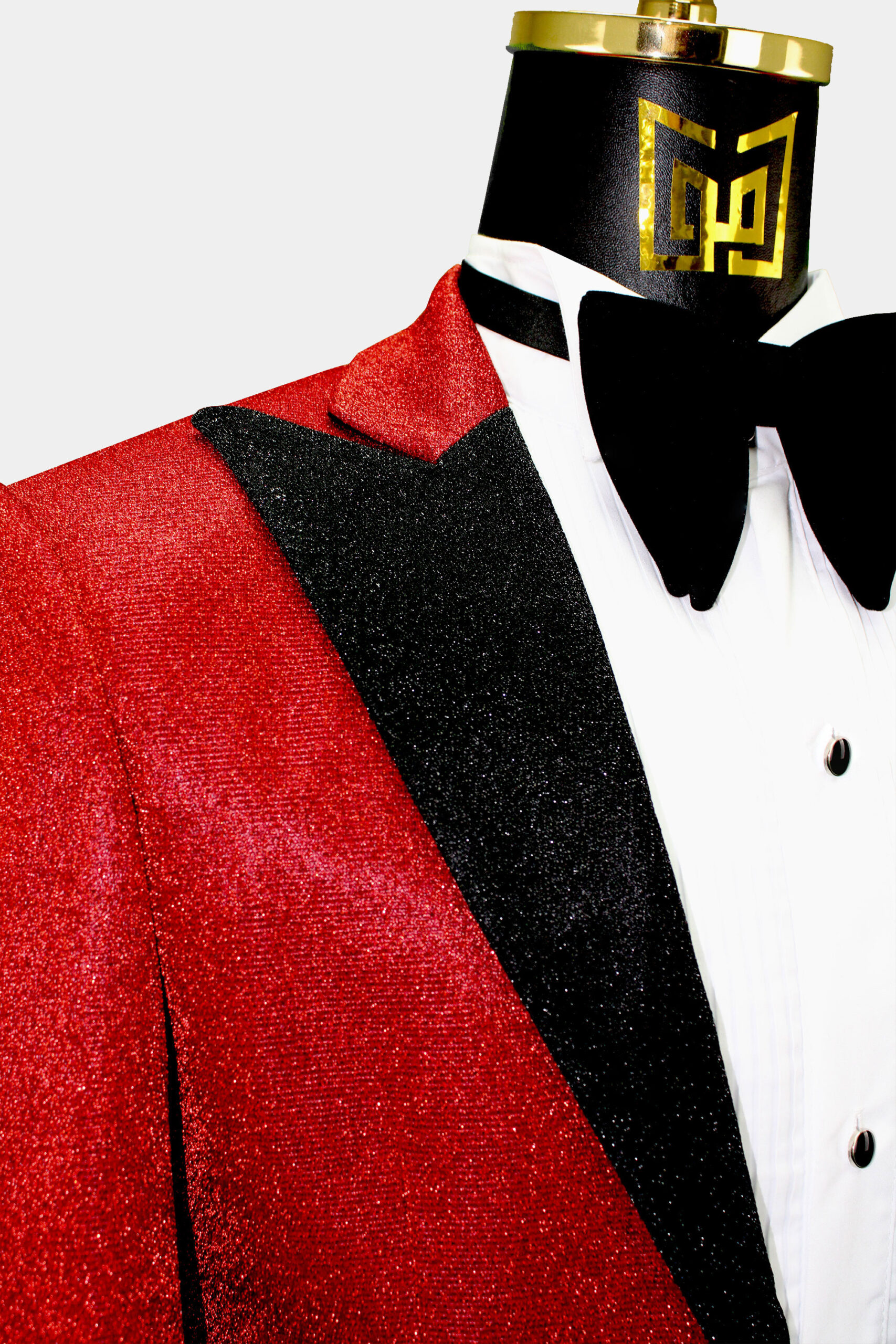 Red Glitter Tuxedo Jacket | Gentleman's Guru