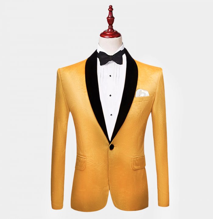 Men's Gold And Black Tuxedo Jacket | Gentleman's Guru