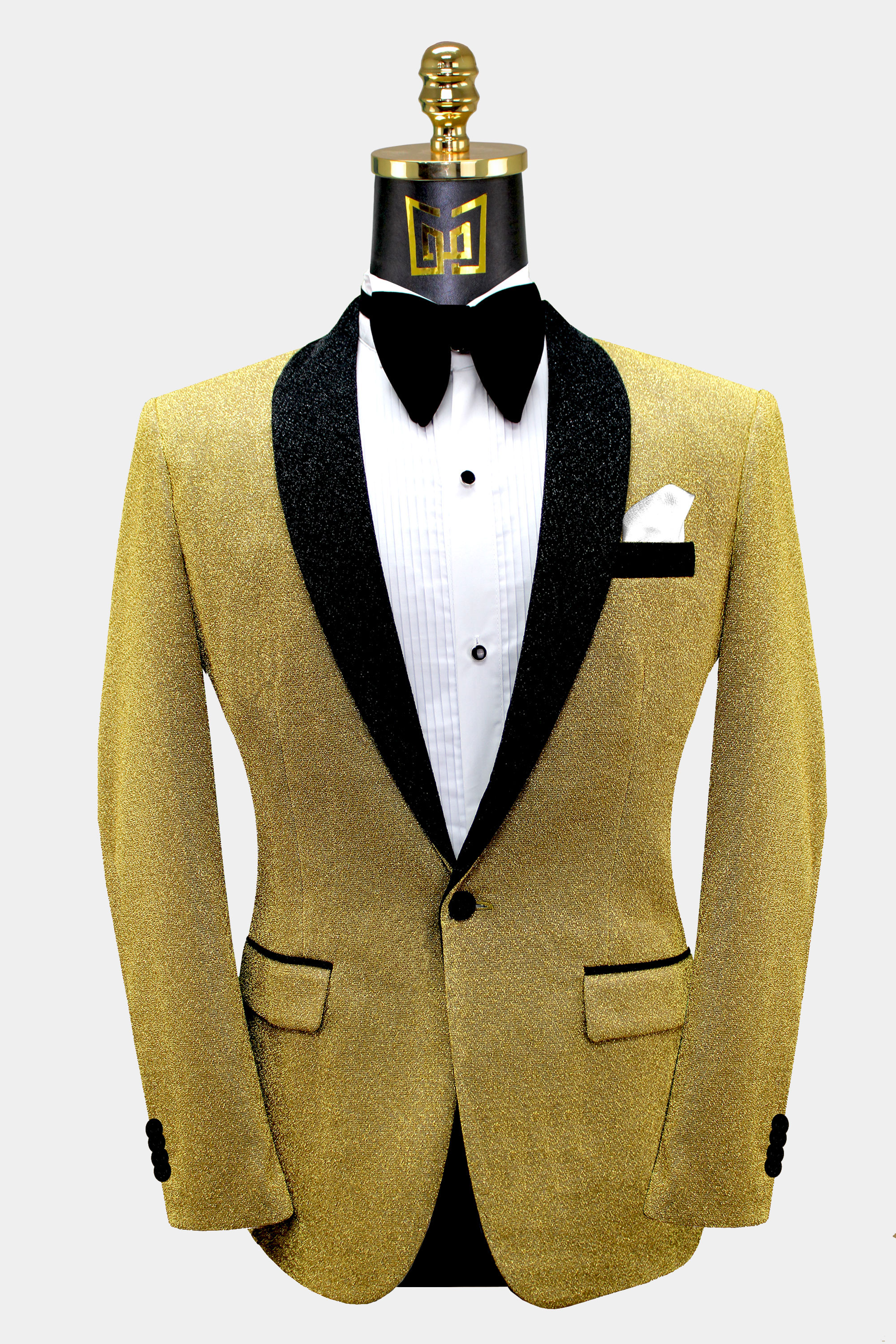Black and Gold Glitter Tuxedo Jacket | Gentleman's Guru