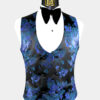 Mens-Black-and-Royal-Blue-Tuxedo-Vest-Floral-Waistcoat-from-Gentlemansguru.com