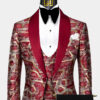 Mens-Burgundy-and-Gold-Tuxedo-Wedding-Groom-Prom-Suit-from-Gentlemansguru.com