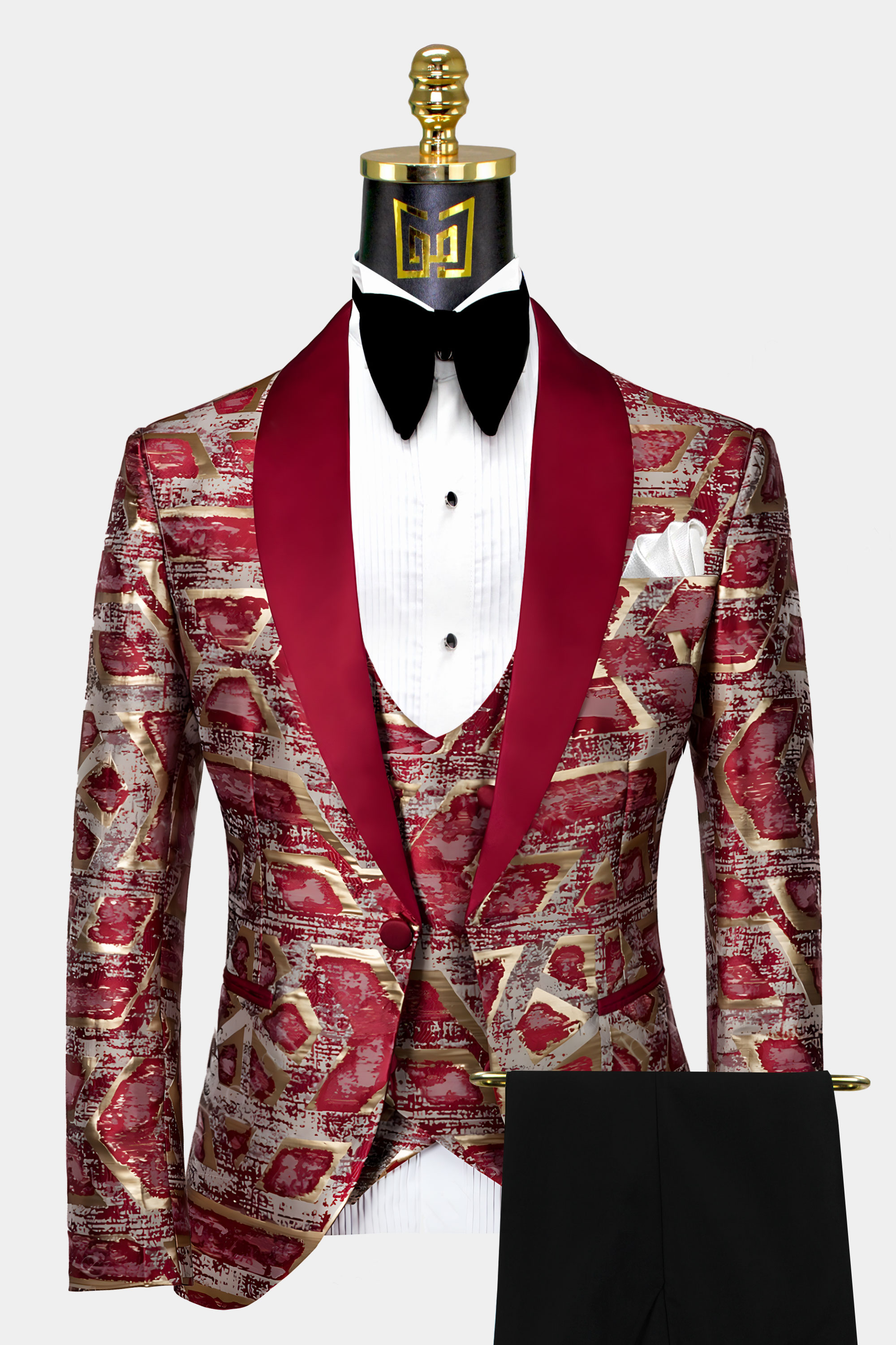 Mens-Burgundy-and-Gold-Tuxedo-Wedding-Groom-Prom-Suit-from-Gentlemansguru.com