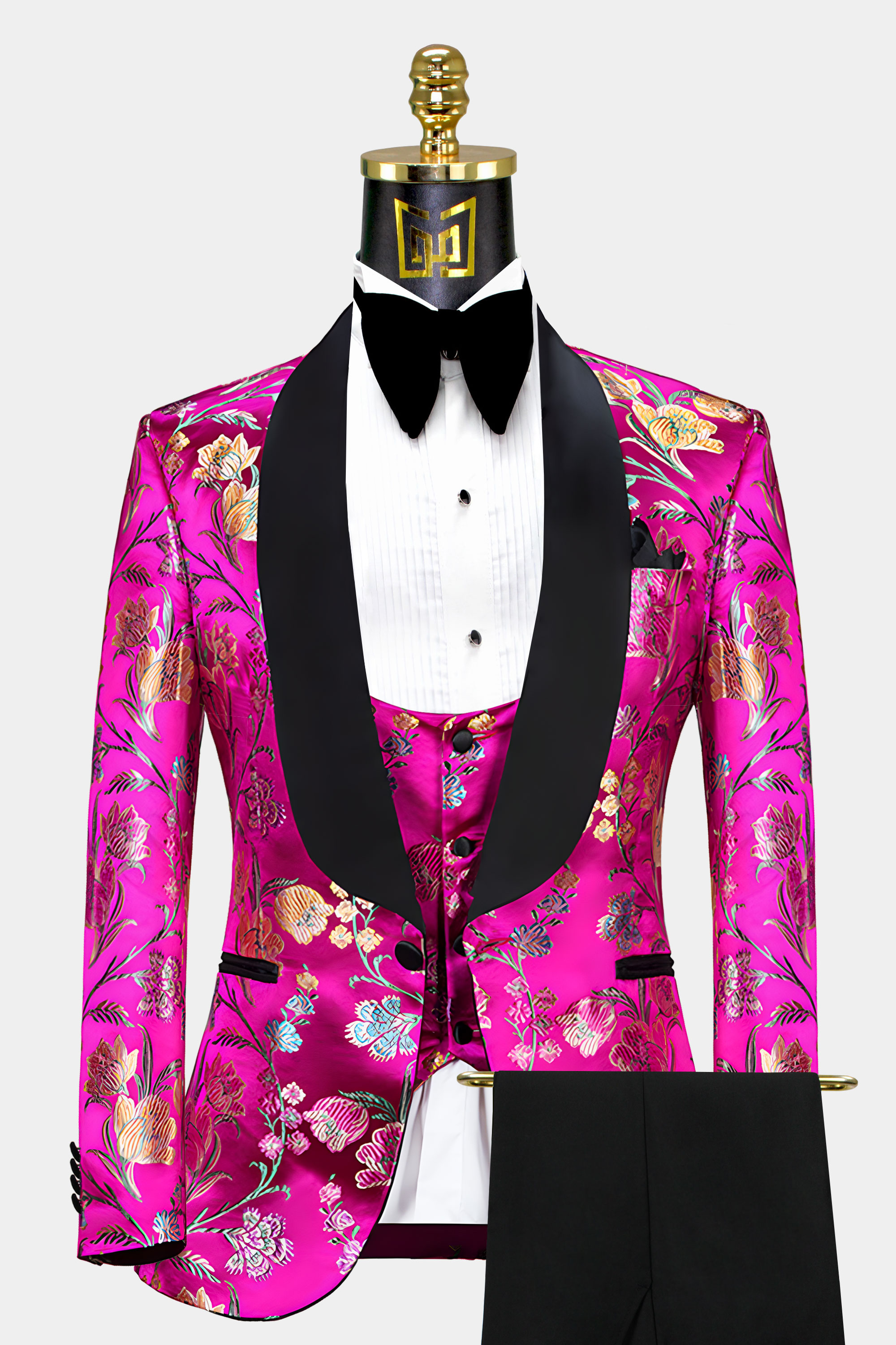 Hot Pink Floral Tuxedo - 3 Piece | Gentleman's Guru