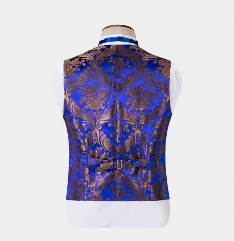 3 Piece - Royal Blue Gold Tuxedo | Gentleman's Guru