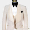 Floral All Champagne Tuxedo - 3 Piece