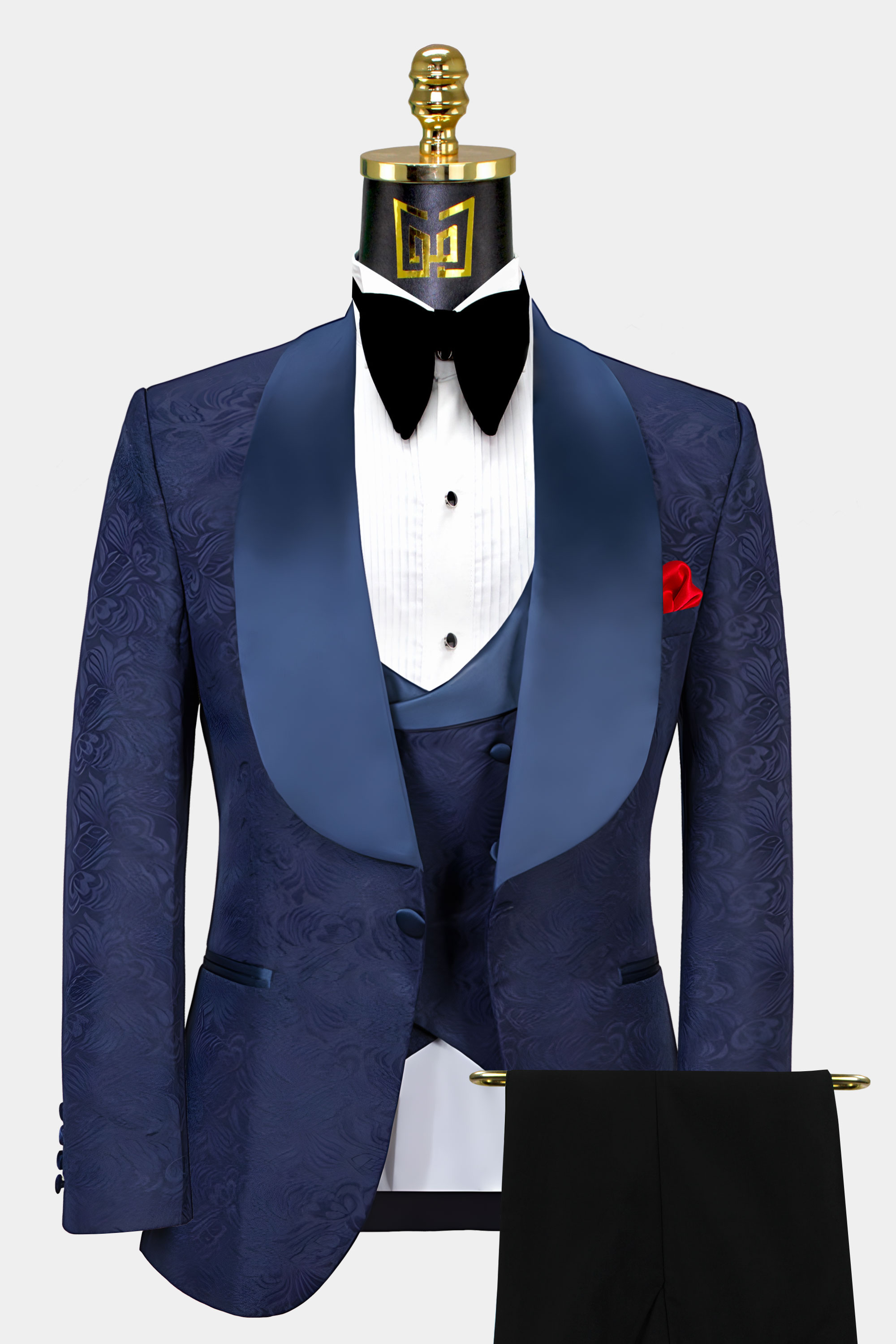 Navy Blue Shawl Collar Tuxedo