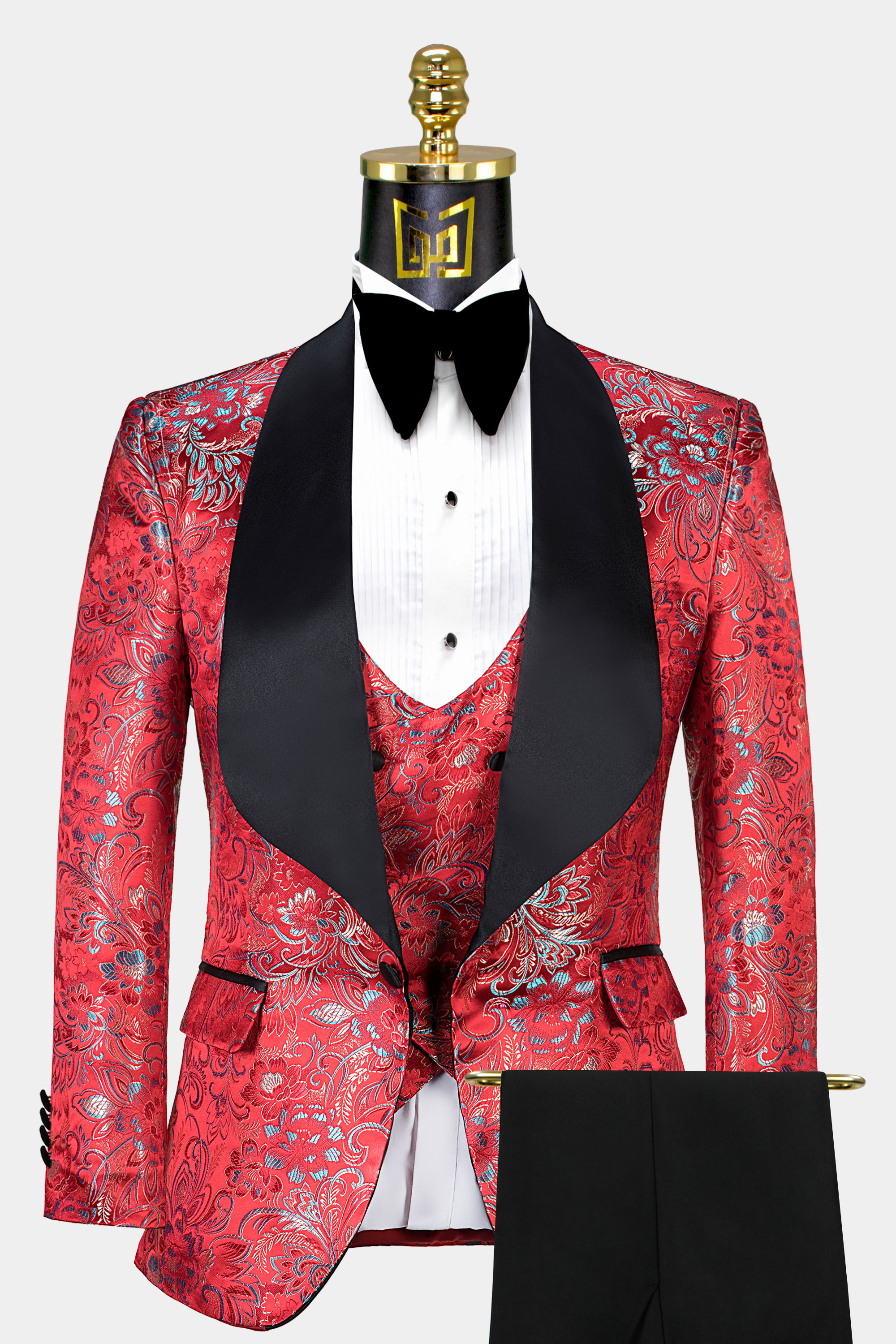 Red Floral Tuxedo Suit | Gentleman's Guru