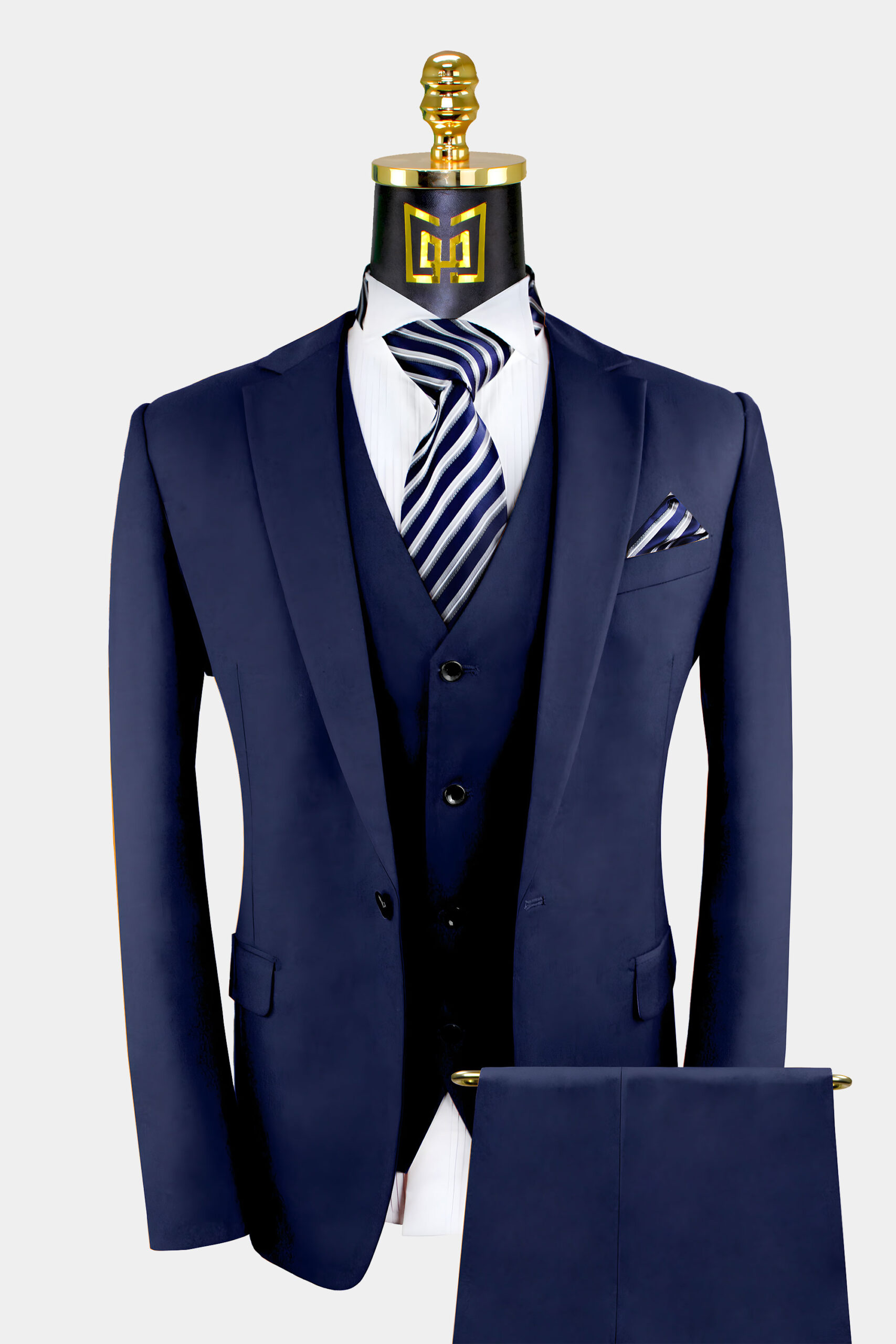 Navy 3 piece wedding suit hotsell